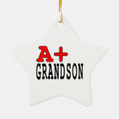 Funny Gifts for Grandsons : A+ Grandson Keramisch Ornament (Achterkant)