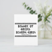 Funny Gifts - Grieken die euros verdienen Briefkaart (Staand voorkant)