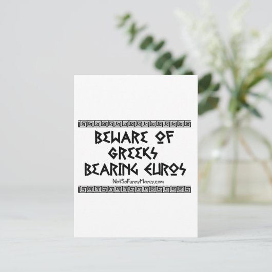 Funny Gifts - Grieken die euros verdienen Briefkaart (Staand voorkant)