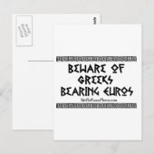 Funny Gifts - Grieken die euros verdienen Briefkaart (Voorkant / Achterkant)