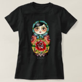 Funny Gifts Nesting Doll - Red Palette Flowers Mat T-shirt (Design voorkant)