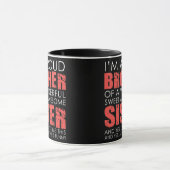 Funny Gifts voor broer van Geweldige zuster T-shir Mok (Midden)