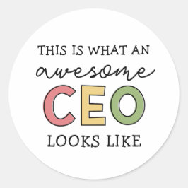 Funny Gifts voor CEO | Geweldige CEO Boss Gifts Ronde Sticker