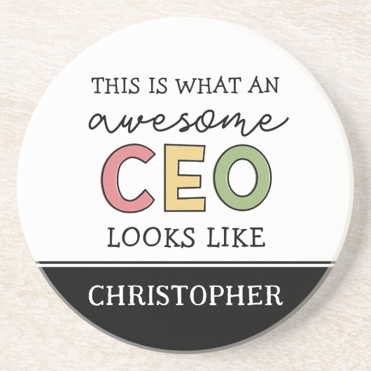 Funny Gifts voor CEO | Geweldige CEO Boss Gifts Zandsteen Onderzetter (Voorkant)