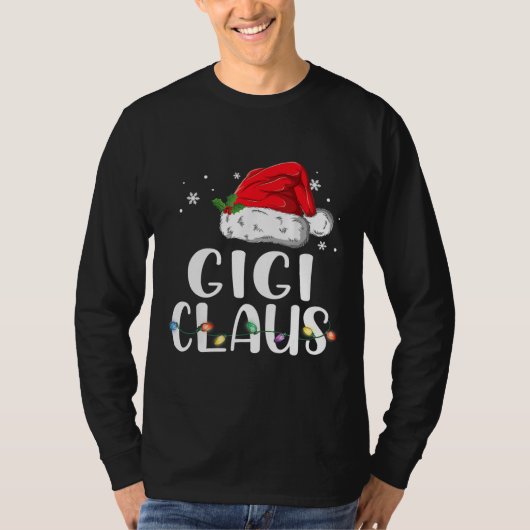 Funny Gigi Claus Christmas Pajamas Santa T-shirt (Voorkant)