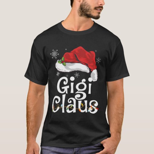 Funny Gigi Claus Kerstmis T-Shirt Pajamas Santa G (Voorkant)
