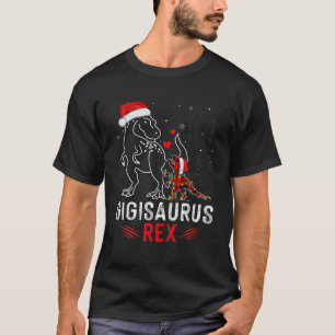 Funny Gigisaurus Rex Dinosaur Rood kerstfeest T-shirt