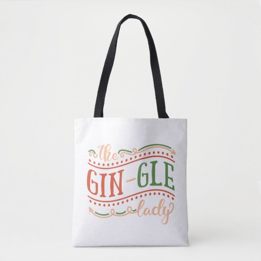 Funny Gin-gle Lady Kerstmis | CANVAS TAS (Voorkant)