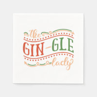Funny Gin-gle Lady Kerstmis | Napkin