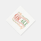 Funny Gin-gle Lady Kerstmis | Napkin Servet (Hoek)