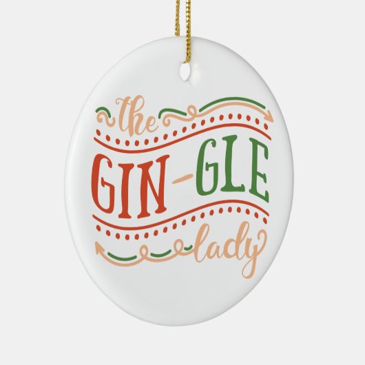 Funny Gin-gle Lady Kerstmis | ORNAMENT (Rechts)