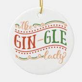 Funny Gin-gle Lady Kerstmis | ORNAMENT (Voorkant)
