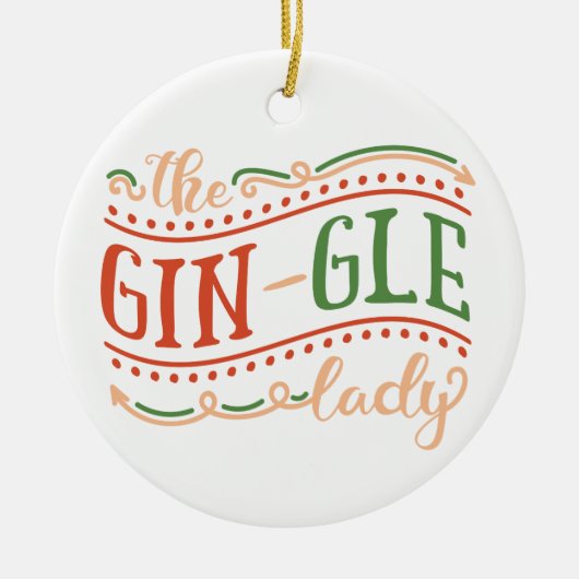 Funny Gin-gle Lady Kerstmis | ORNAMENT (Voorkant)