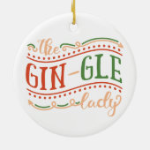 Funny Gin-gle Lady Kerstmis | ORNAMENT (Achterkant)