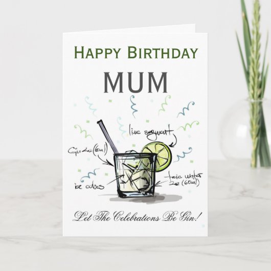 Funny Gin Lovers Persoonlijke Verjaardag Kaart (Voorkant)