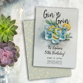 Funny Gin n Grin Drinken Party Modern 30th Birthda Kaart