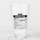 Funny Gin Nutrition Facts Glass Glas (Voorkant)