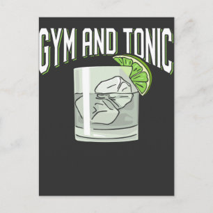 Funny Gin Tonic Pun Gym Fitness Humor Briefkaart