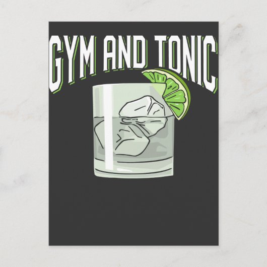 Funny Gin Tonic Pun Gym Fitness Humor Briefkaart (Voorkant)