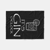 Funny Gin Tonic Saying Oh It's Gin O'clock Fleece Deken (Voorkant (Horizontaal))
