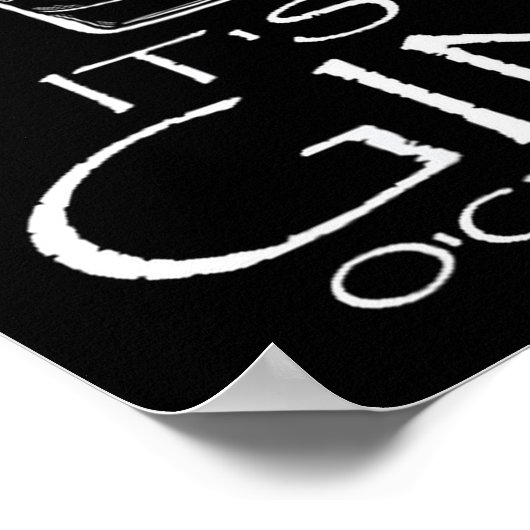 Funny Gin Tonic Saying Oh It's Gin O'clock  Poster (Hoek)