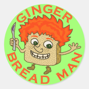 Funny Ginger Bread Man 2 Ronde Sticker