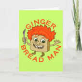 Funny Ginger Bread Man Kerstmis Feestdagen Kaart (Voorkant)