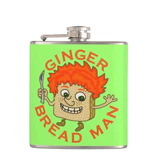 Funny Ginger Bread Man Kerstmis Heupfles (Voorkant)