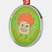 Funny Ginger Bread Man Kerstmis Metalen Ornament (Links)