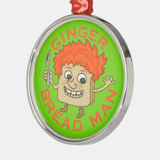 Funny Ginger Bread Man Kerstmis Metalen Ornament (Links)