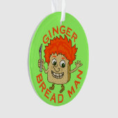 Funny Ginger Bread Man Kerstmis Ornament (voorkant)