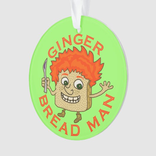 Funny Ginger Bread Man Kerstmis Ornament (voorkant)