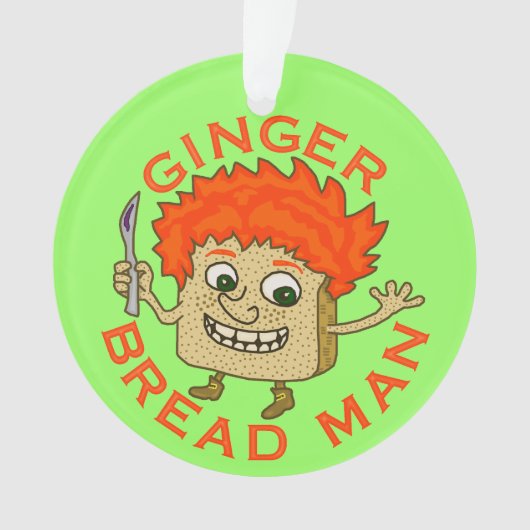 Funny Ginger Bread Man Kerstmis Ornament (voorkant)