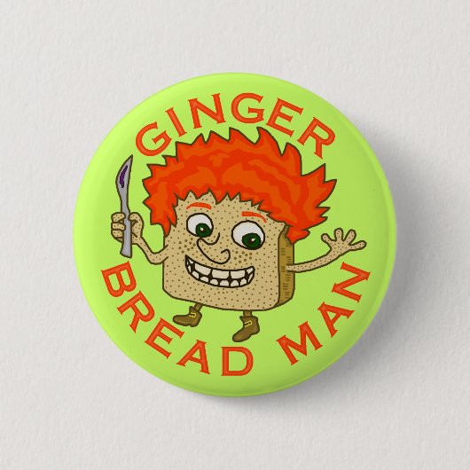 Funny Ginger Bread Man Kerstmis Ronde Button 5,7 Cm (Voorkant)