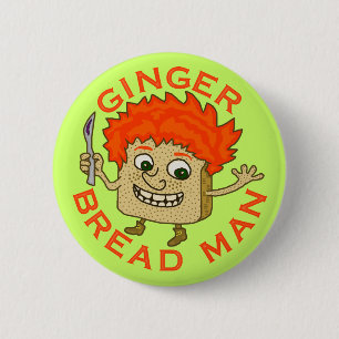 Funny Ginger Bread Man Kerstmis Ronde Button 5,7 Cm