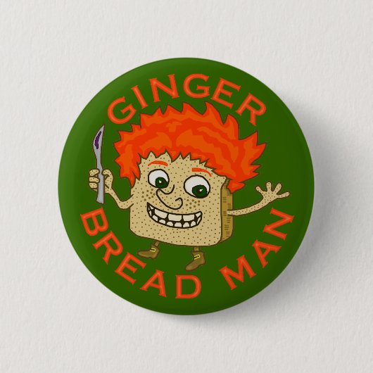 Funny Ginger Bread Man Kerstmis Ronde Button 5,7 Cm (Voorkant)