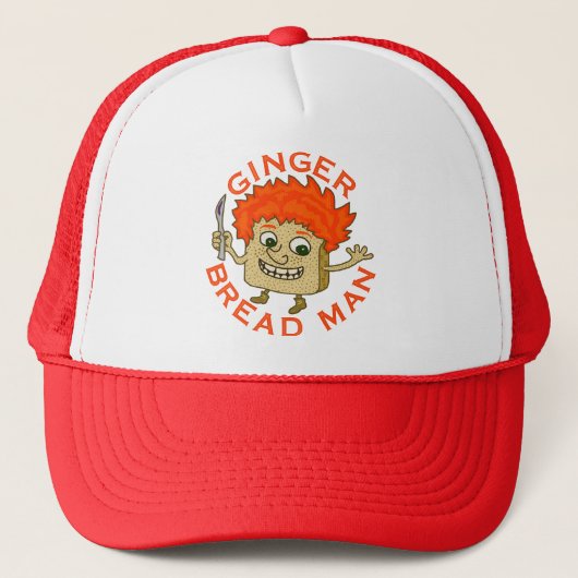 Funny Ginger Bread Man Kerstmis Trucker Pet (Voorkant)