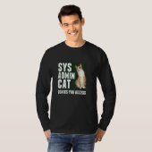 Funny Ginger Cat Computer Laptop Sysadmin Kat T-shirt (Voorkant volledig)