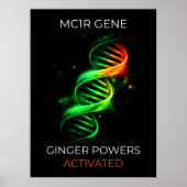 Funny Ginger Powers Activated Redhead DNA Wall Art Poster (Voorkant)