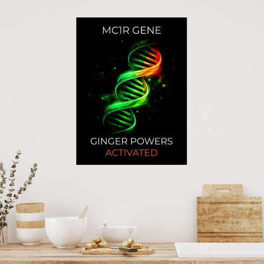 Funny Ginger Powers Activated Redhead DNA Wall Art Poster (Keuken)