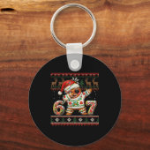 Funny Gingerbread 67 Ice Cream Drip Christmas Ugly Sleutelhanger (Voorkant)