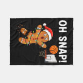 Funny Gingerbread Basketball Christmas Santa Cooki Fleece Deken (Voorkant (Horizontaal))
