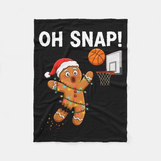 Funny Gingerbread Basketball Christmas Santa Cooki Fleece Deken (Voorkant)