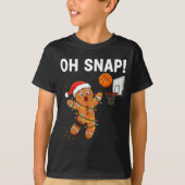 Funny Gingerbread Basketball Christmas Santa Cooki T-shirt (Voorkant)