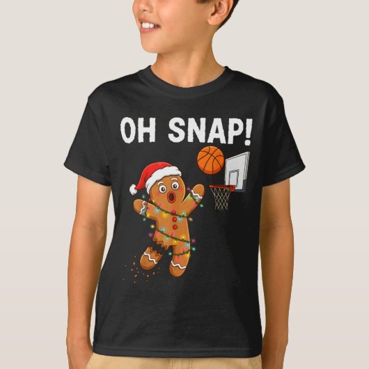 Funny Gingerbread Basketball Christmas Santa Cooki T-shirt (Voorkant)