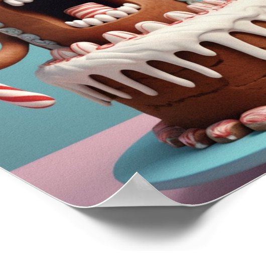 Funny Gingerbread Cake Art – Cute Christmas Candy  Poster (Hoek)