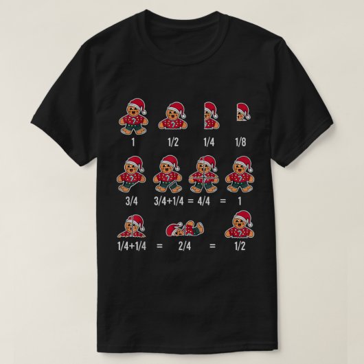 Funny Gingerbread Christmas Math Design T-shirt (Design voorkant)