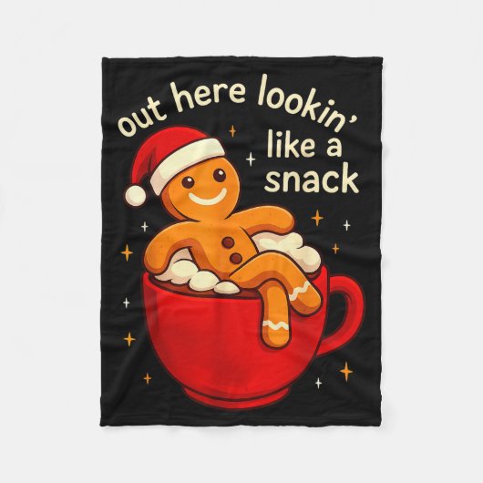 Funny Gingerbread Christmas Snack Cookies Boys Tod Fleece Deken (Voorkant)
