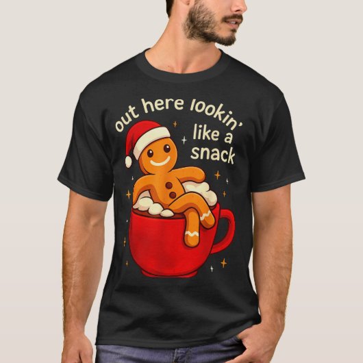 Funny Gingerbread Christmas Snack Cookies Boys Tod T-shirt (Voorkant)