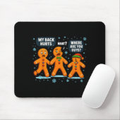 Funny Gingerbread Christmas Snow Cookie Design Men Muismat (Met muis)